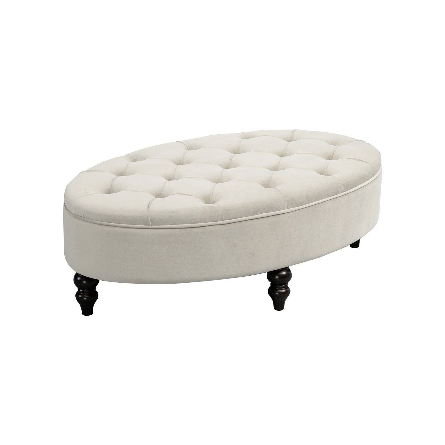 Renee Oval Footstool - Cream