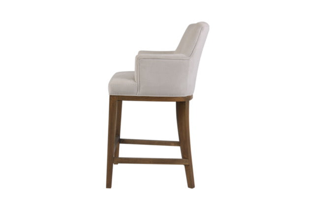 Louis Upholstered Bar Stool – Soft Stone