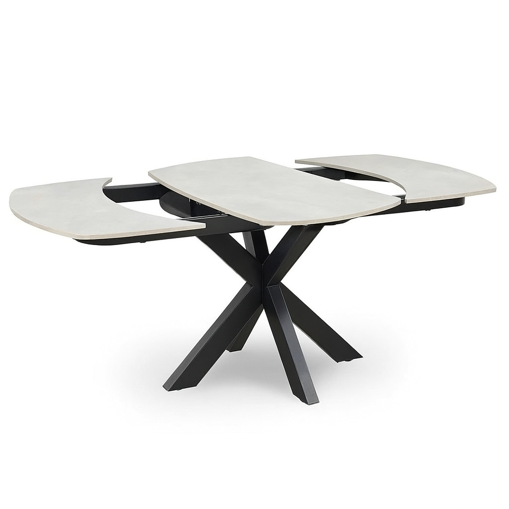 Positano Swivel Extendable Table - White/ Gold Vein Sintered Stone