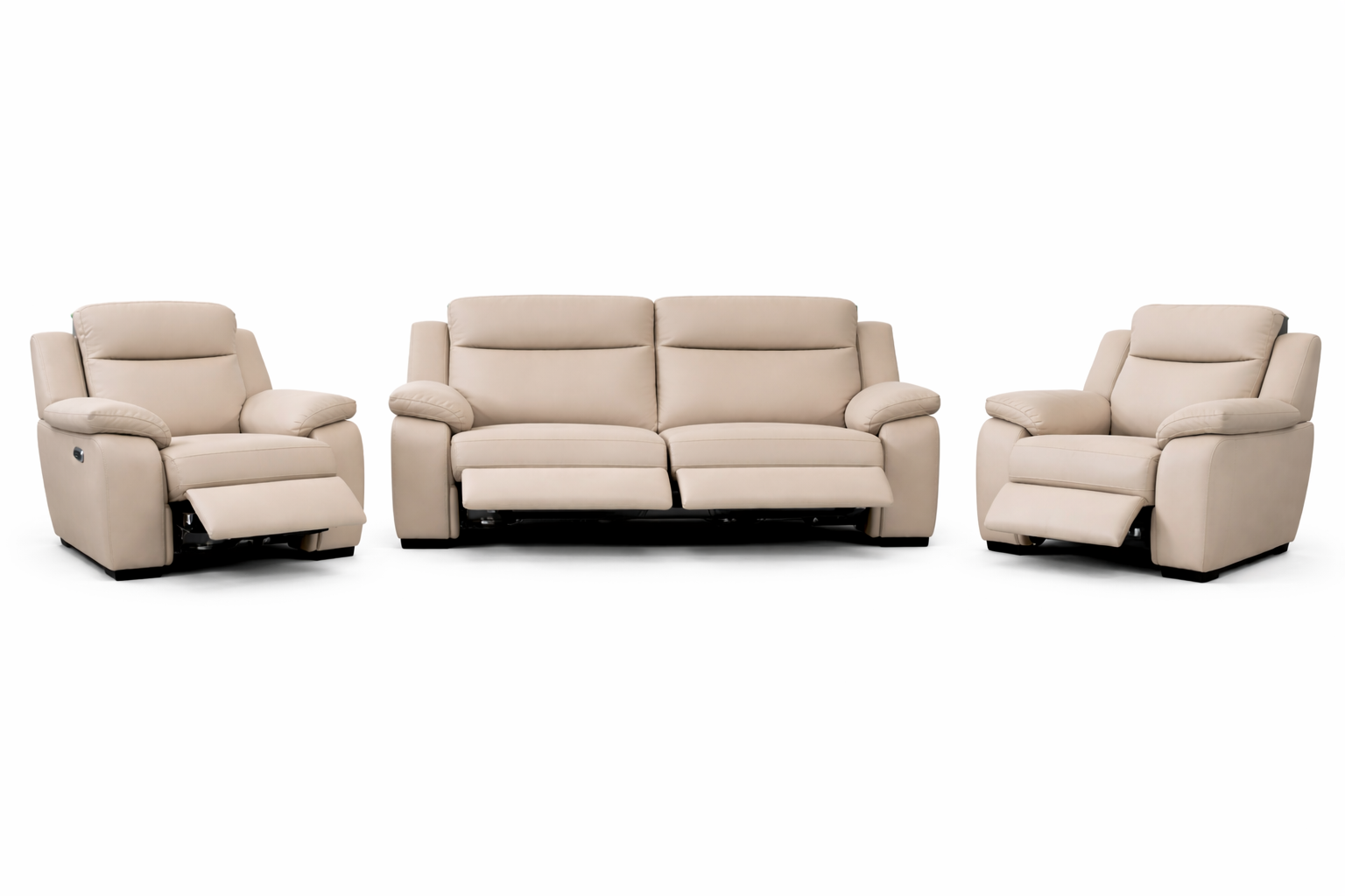 Heydon Power Recliner 3 + 1 + 1 - Stone Mircofiber