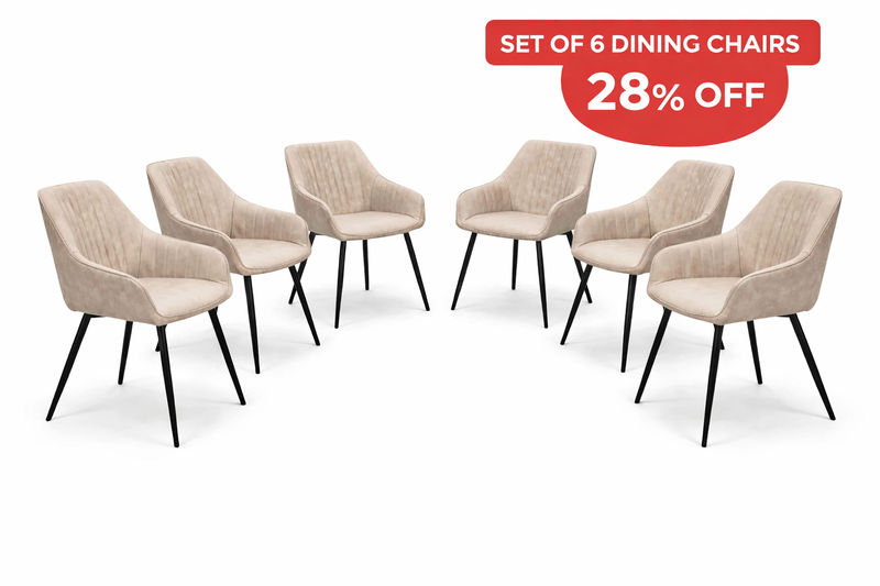 EZ Chair set of 6 - Taupe PU