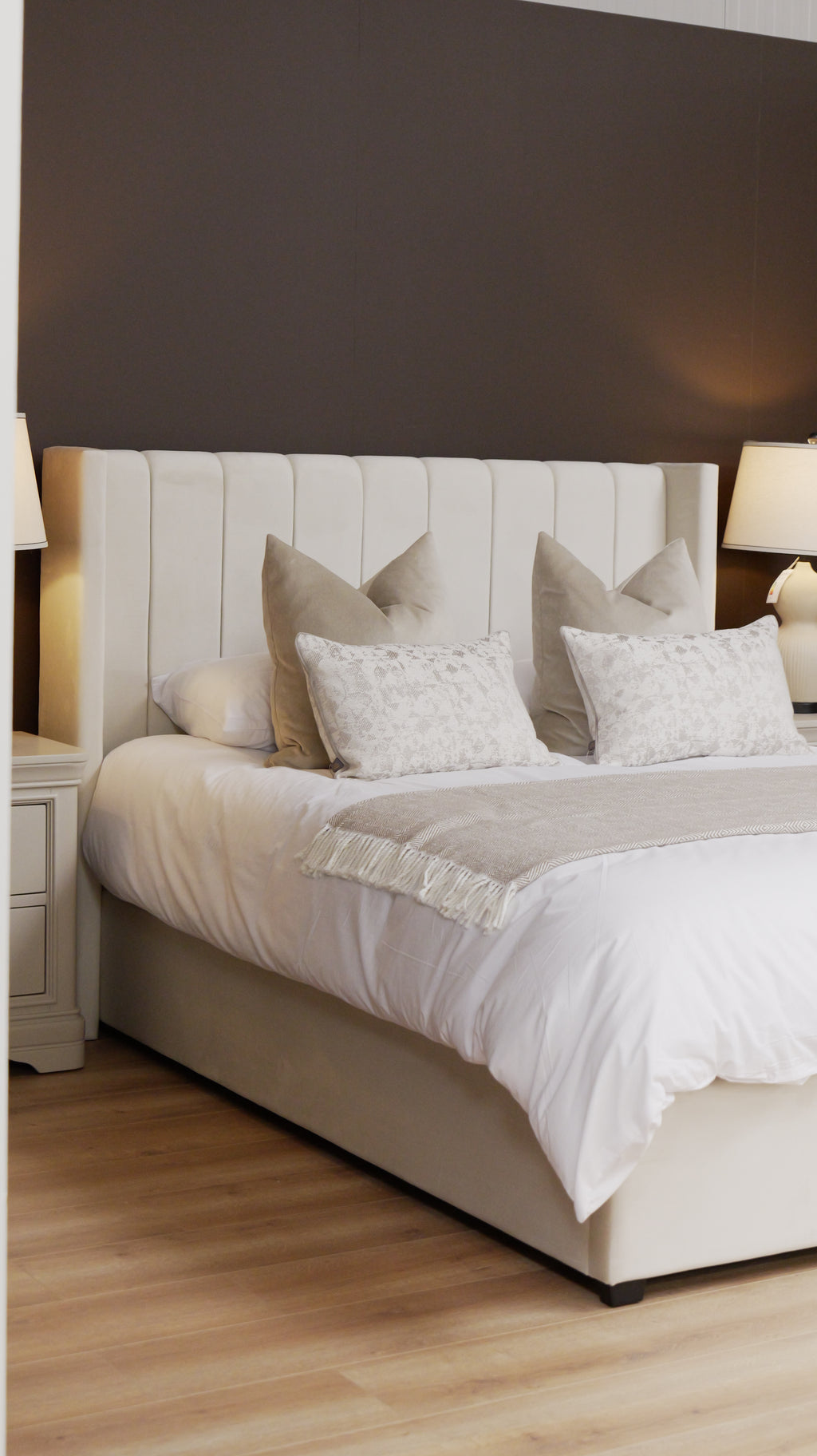 Kildare Bed Super King - Cream Velvet