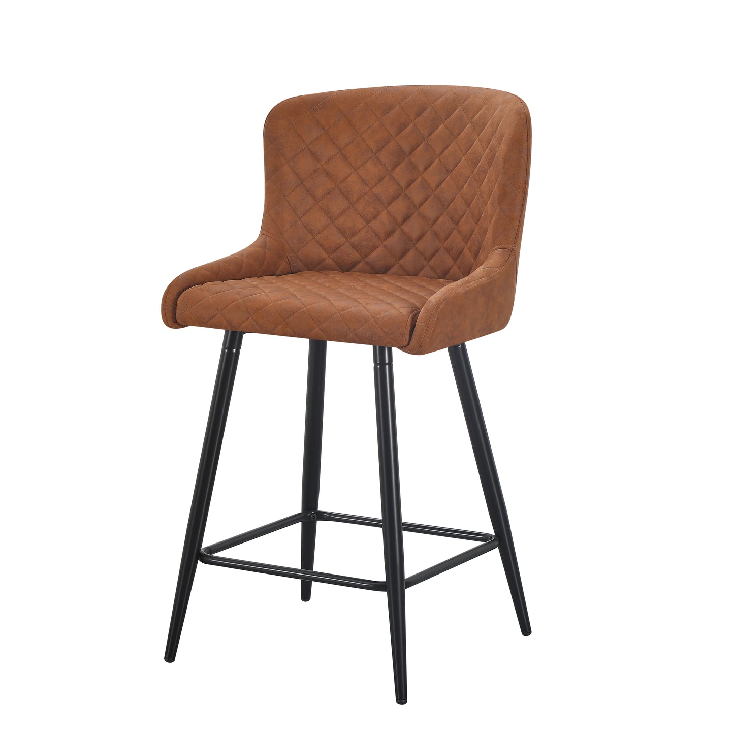 Diamond Bar Stool - Tan Suede