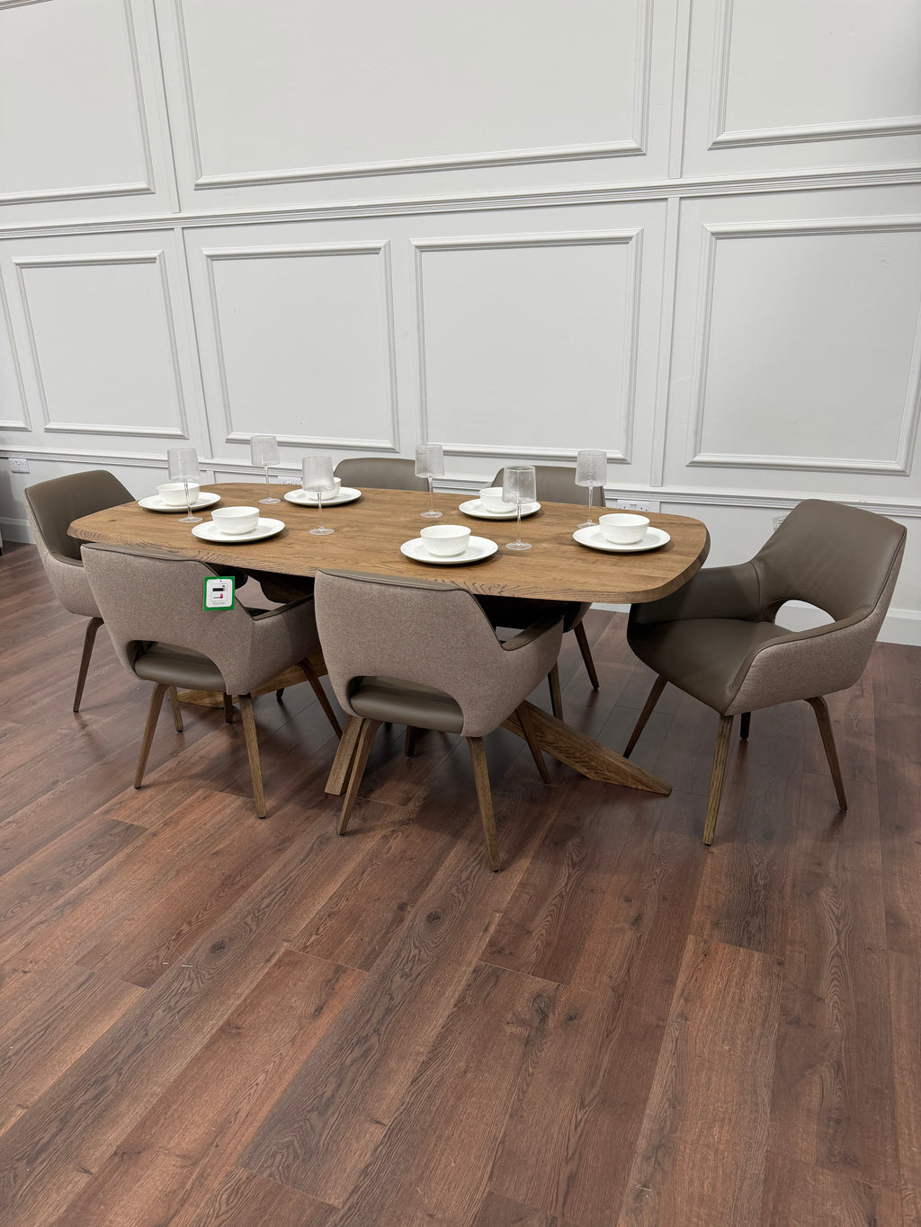 Soren Oak Mocca Dining 1.8mSet with Florence Chairs