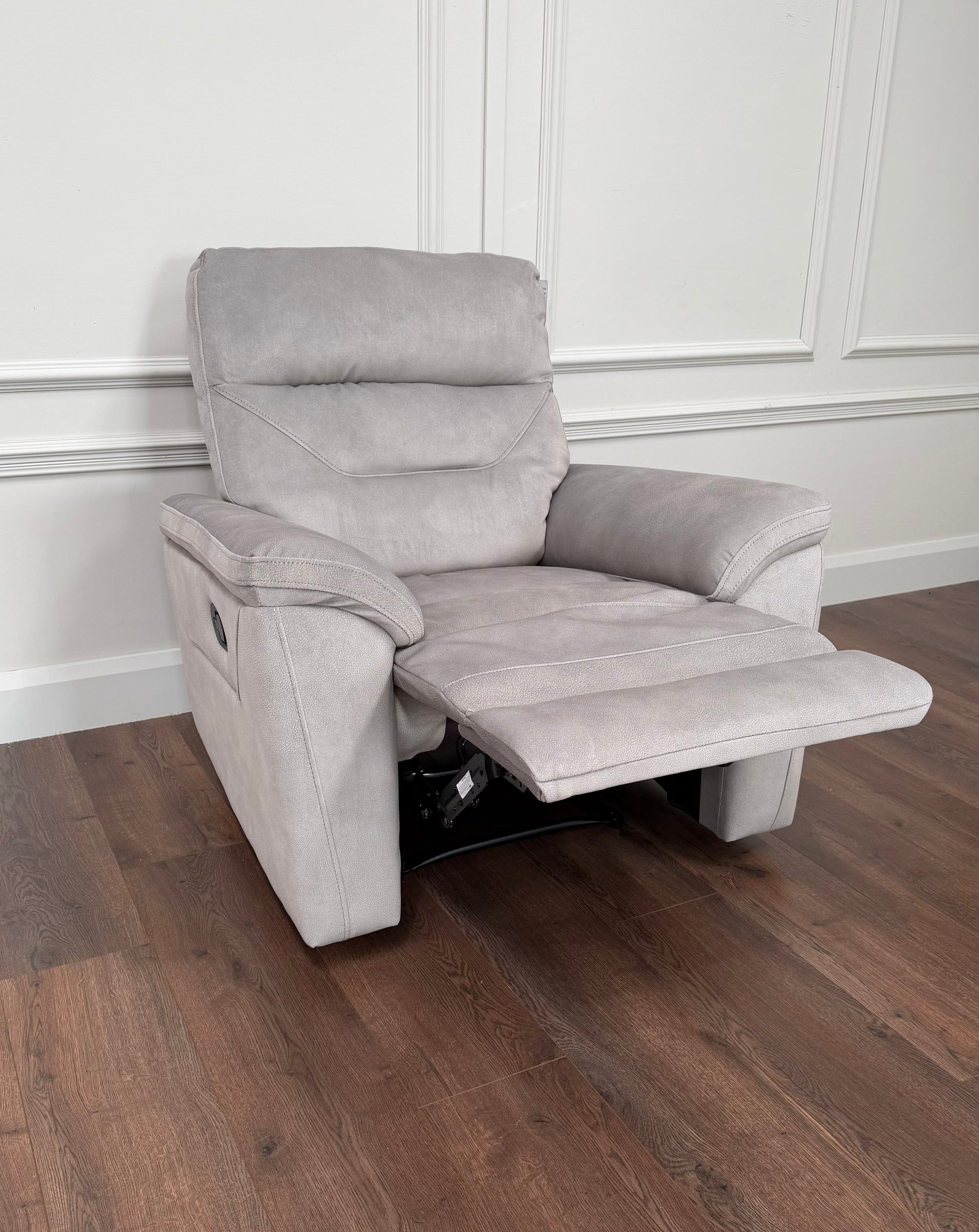 Zurich Manual Recliner 1 Seater – Pebble Grey