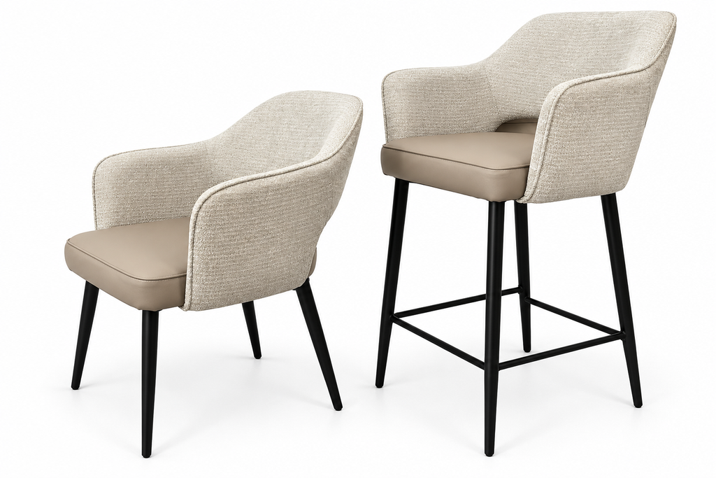 Maisie  Barstool – Champagne Beige & Taupe