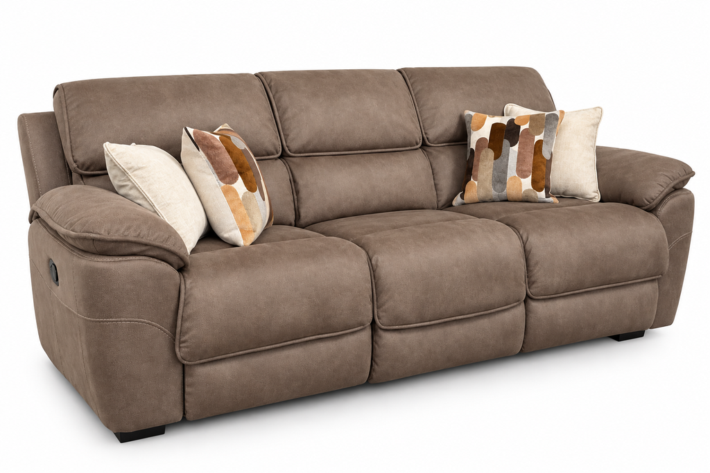 Kingsley  Recliner 3 + 1 + 1 -  Dark Taupe Suede