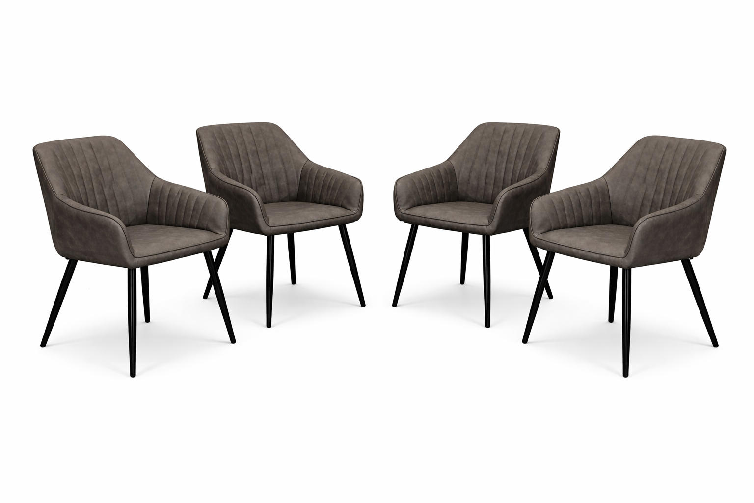 EZ chair set of 4 - Smoke Grey PU