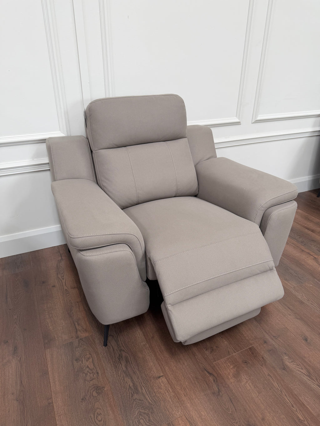 Lara Power 1  Seater - Stone Microfiber