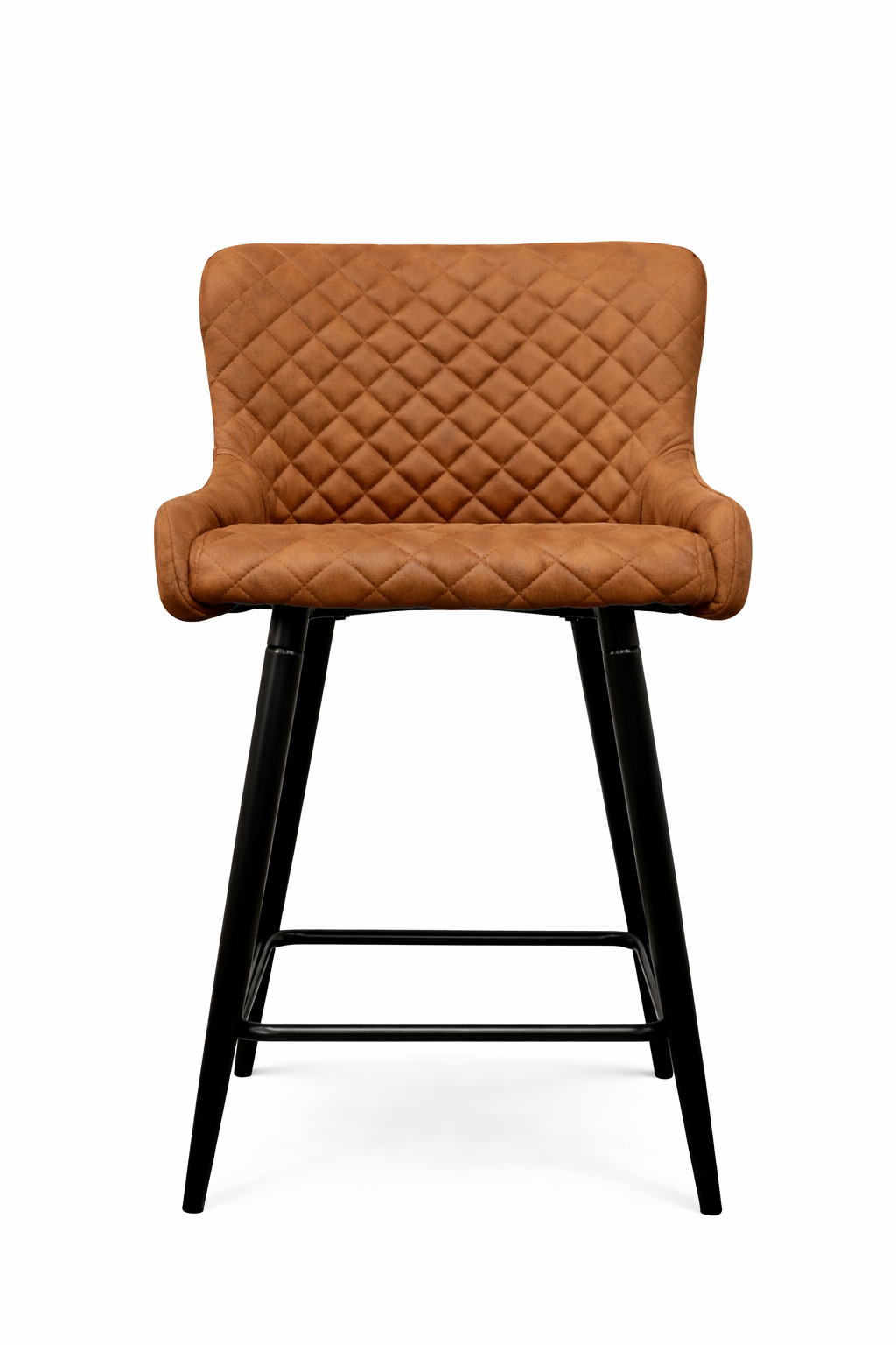 Diamond Bar Stool - Tan Suede