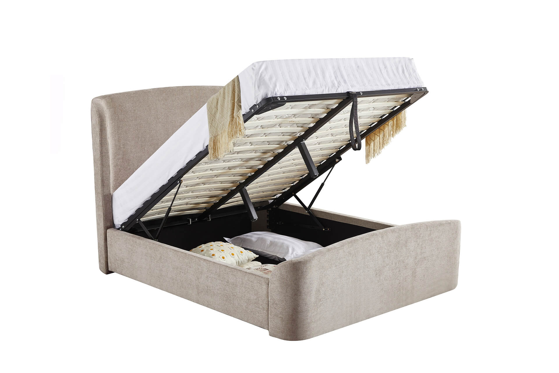 BLAIRE  Super King OTTOMAN BED - Dark Taupe