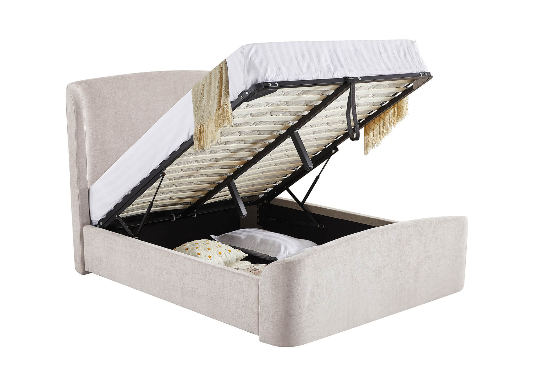 Blaine Super King OTTOMAN BED - Cream