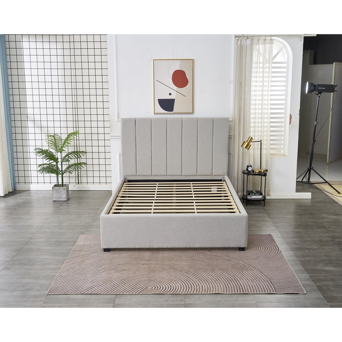 Bella King size  Bed Frame - Grey Linen