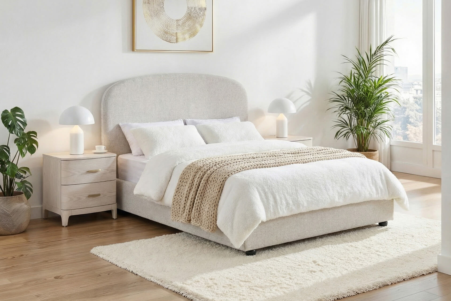 Bonn Double size Bed frame - Natural