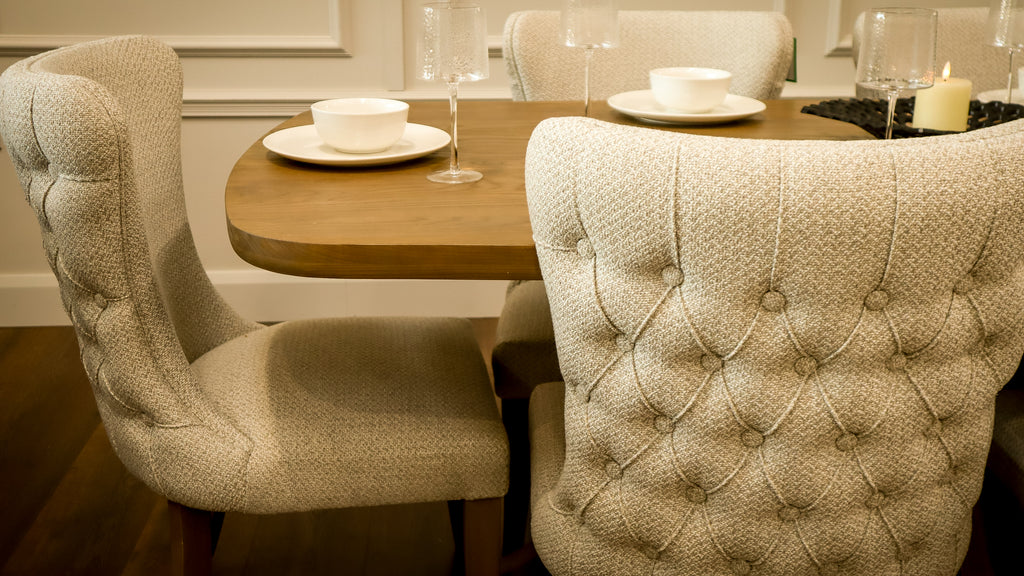 Ashley 2.1m Table + 6 Duke Silver  Chairs