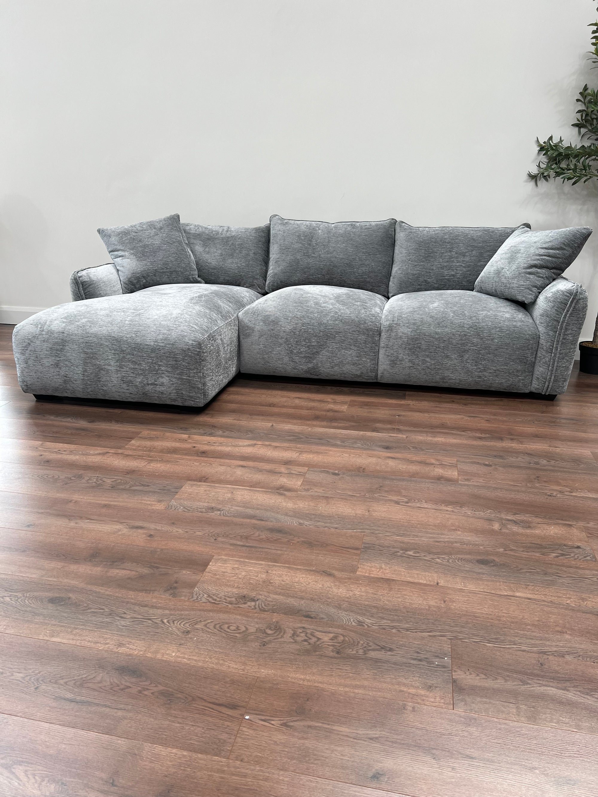 Lenny Corner Chaise - LHF - Steel Grey