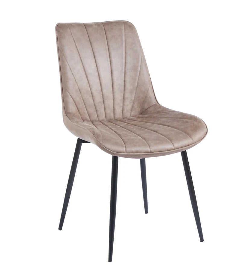 Tilly Dining Chair - Taupe Suede Fabric