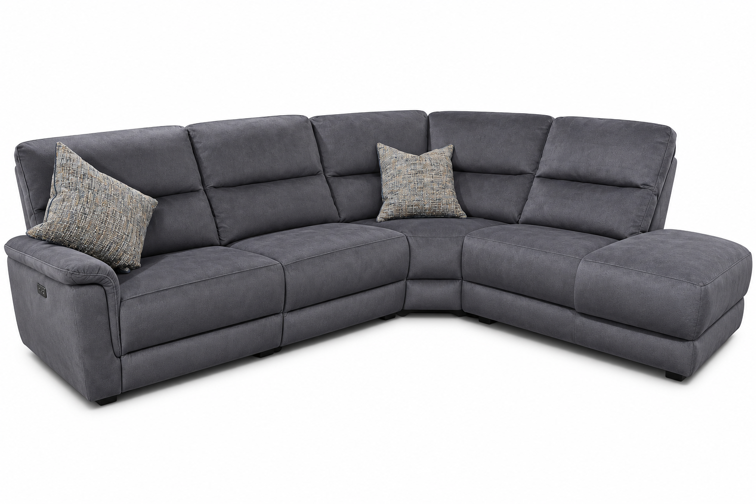 Monaco Electric Recliner Corner Chaise –  RHF - Charcoal