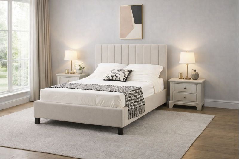 Phoenix Bed Frame  Double  - Beige