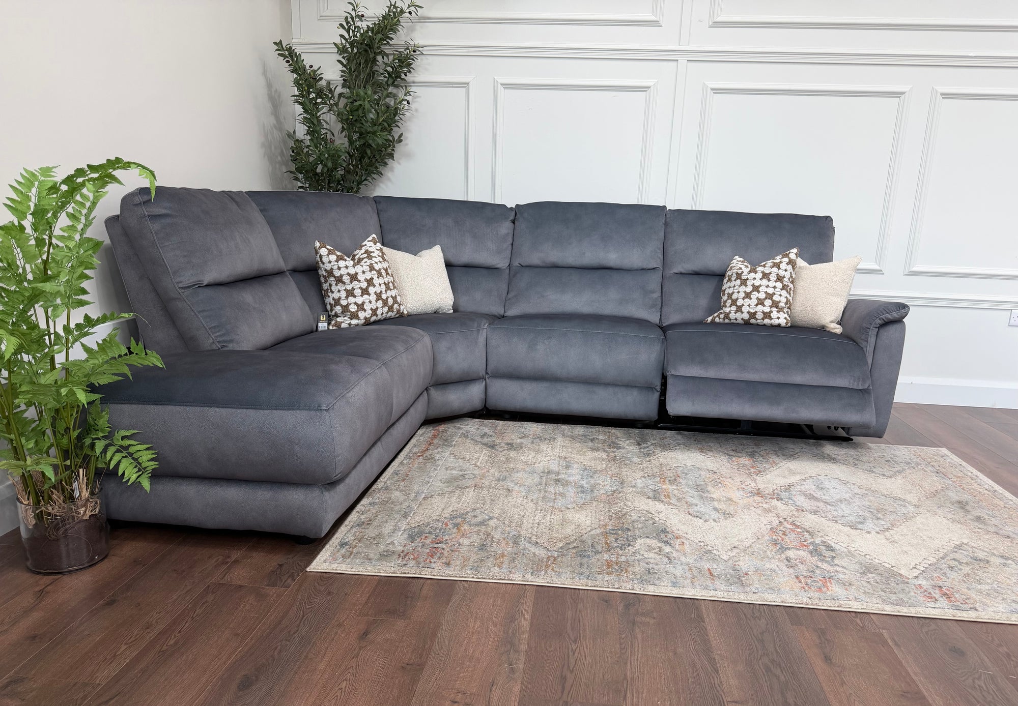 Monaco Electric Recliner Corner Chaise –  LHF - Charcoal