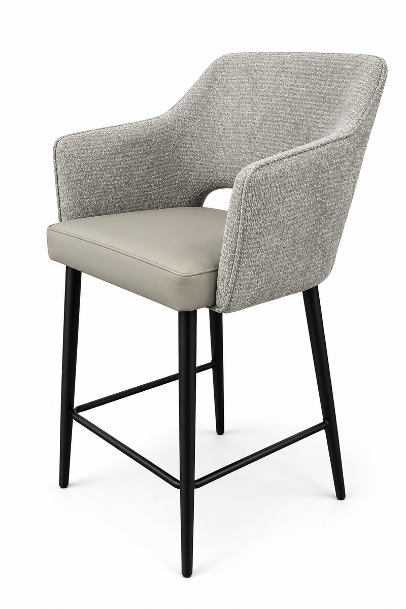 Maisie  Bar Stool – Soft Dove Grey & Stone Grey