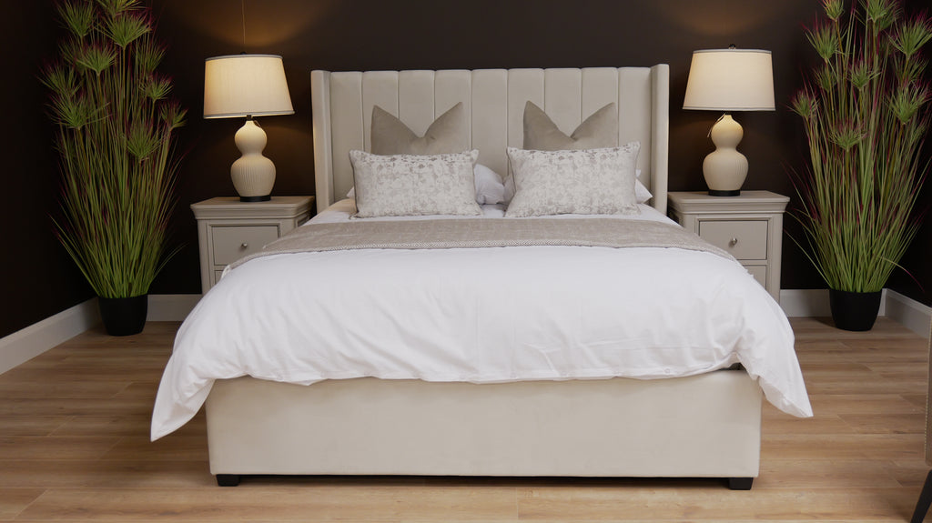 Kildare Bed Super King - Cream Velvet