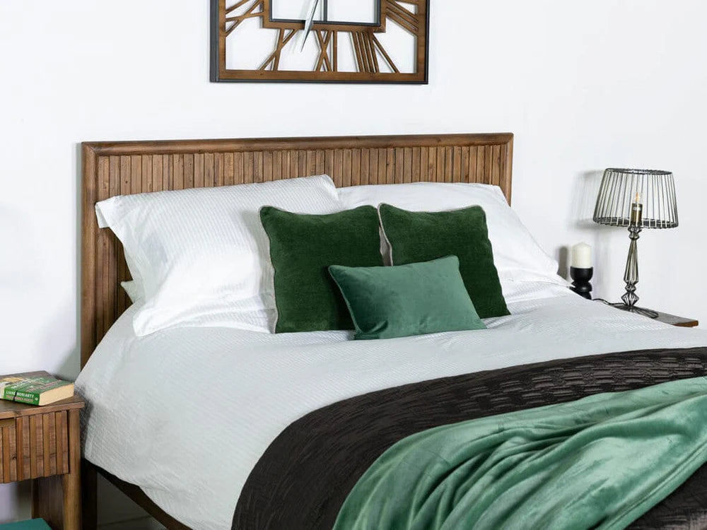 Kairo King Bed Frame   - Cashew Oak