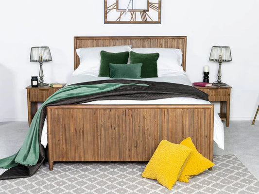 Kairo King Bed Frame   - Cashew Oak