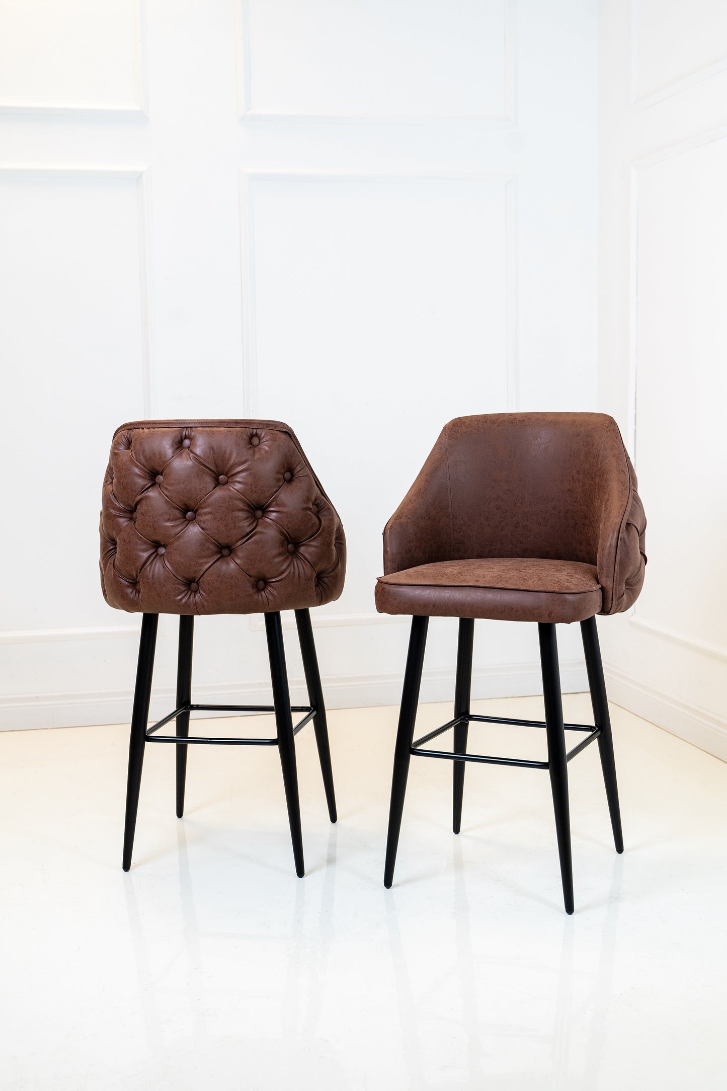 Astley  Barstool - Expresso Brown Suede