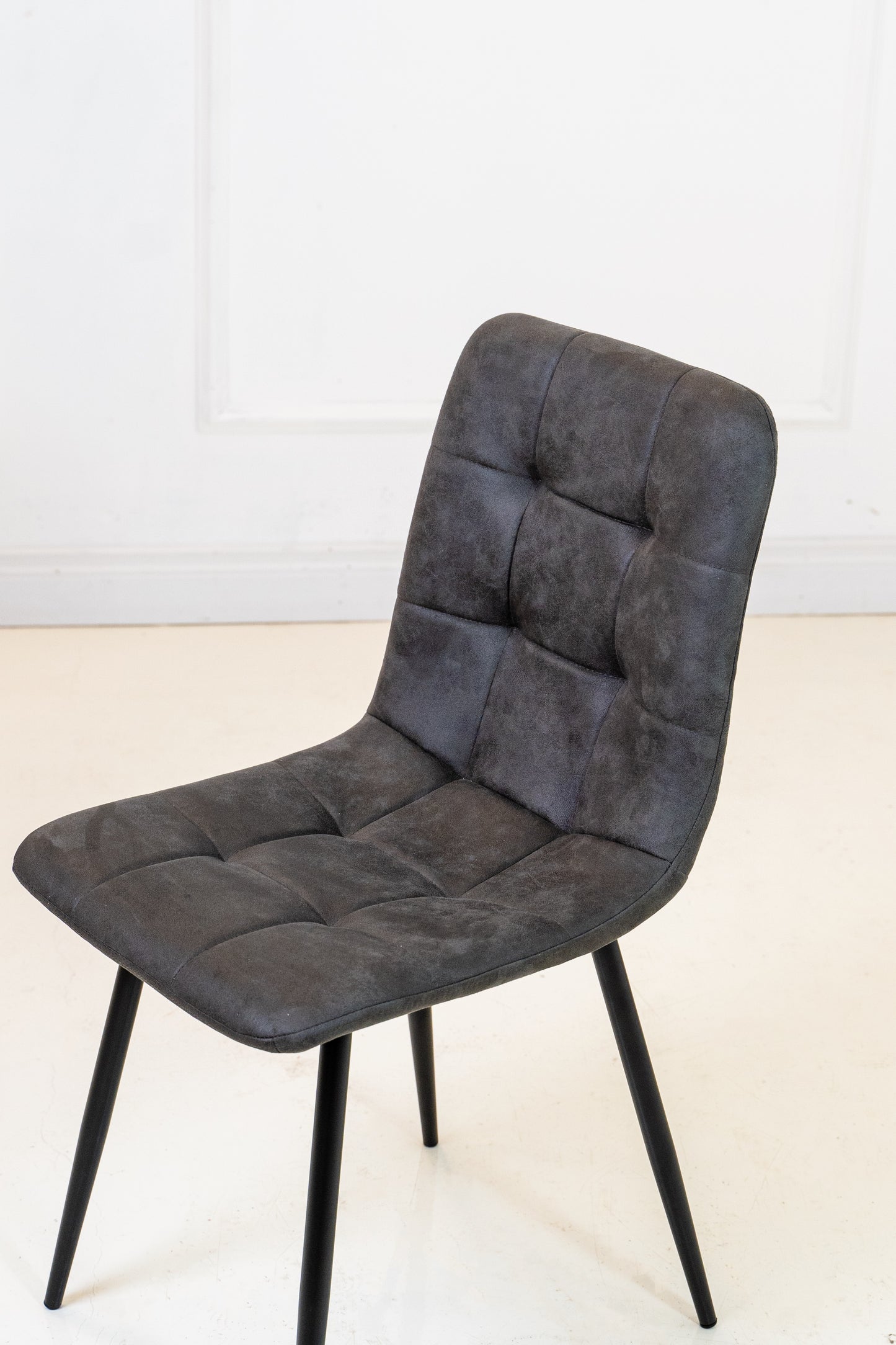 Kendal Dining Chair - Charcoal Suede fabric