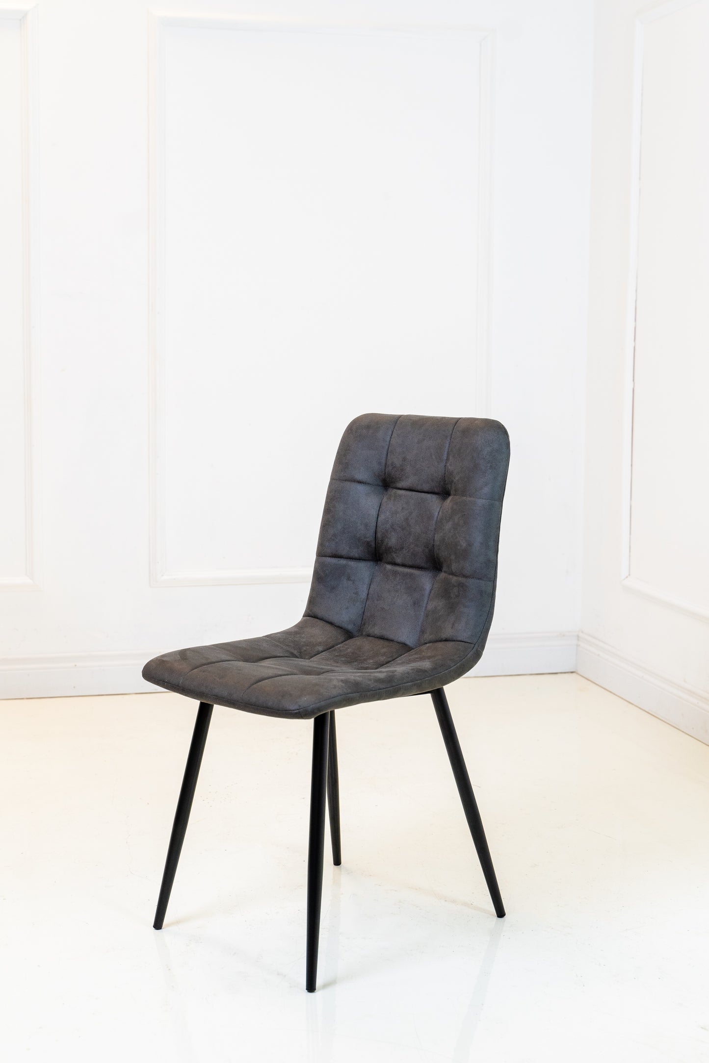 Kendal Dining Chair - Charcoal Suede fabric