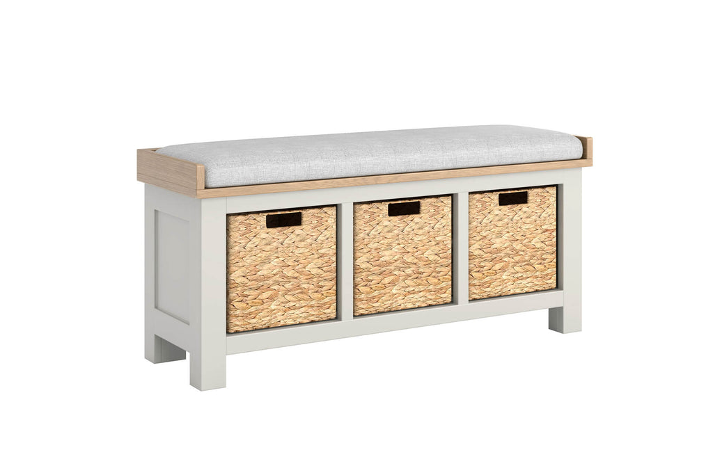 Doune Bench Seat Fabric Cushion with Storage - Grey