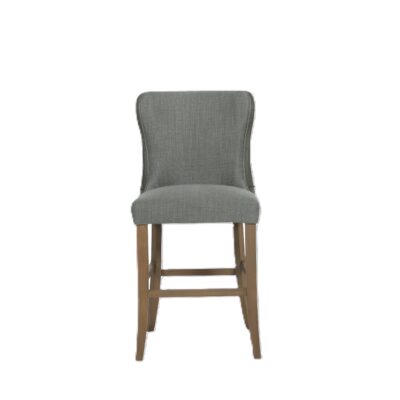 Duke Bar Stool - Fabric & PU Leather Back Green