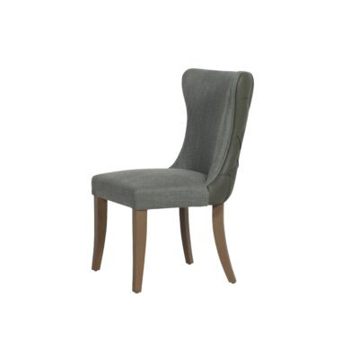 Duke Dining Chair - Green – Fabric & PU Leather Back