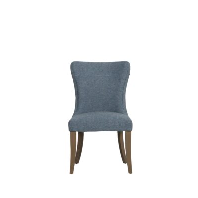 Duke Dining Chair - Blue – Fabric & PU Leather Back