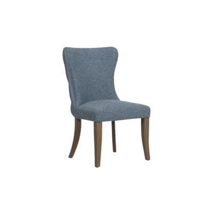 Duke Dining Chair - Blue – Fabric & PU Leather Back