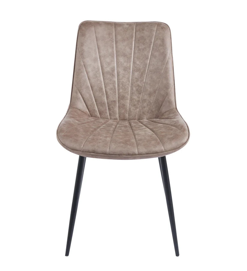 Tilly Dining Chair - Taupe Suede Fabric