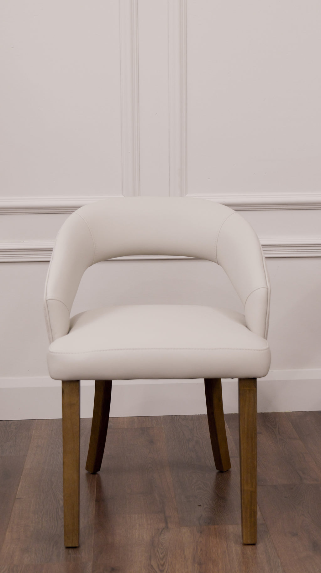Willow Dining Chair - Linen Neutral Fabric/ Cream Leather