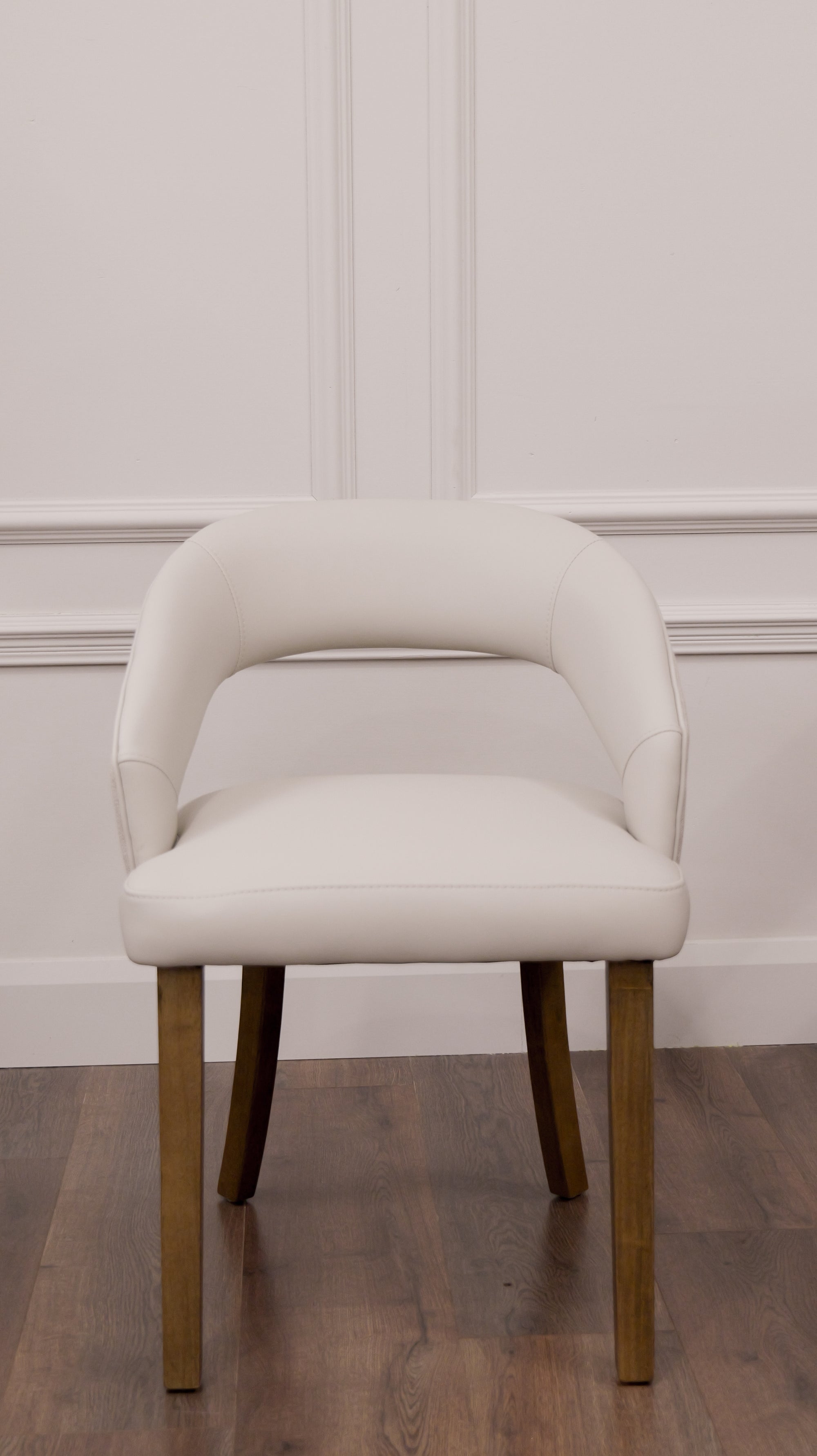 Willow Dining Chair - Linen Neutral Fabric/ Cream Leather
