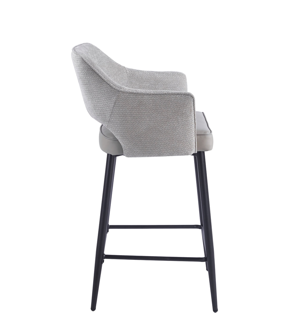 Maisie  Bar Stool – Soft Dove Grey & Stone Grey