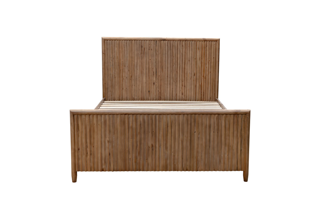Kairo King Bed Frame   - Cashew Oak