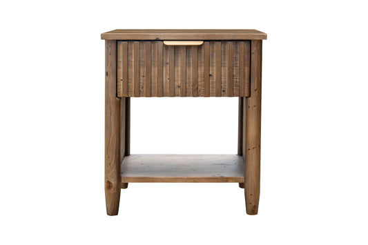 Kairo 1 Drawer Bedside Table  - Cashew Oak