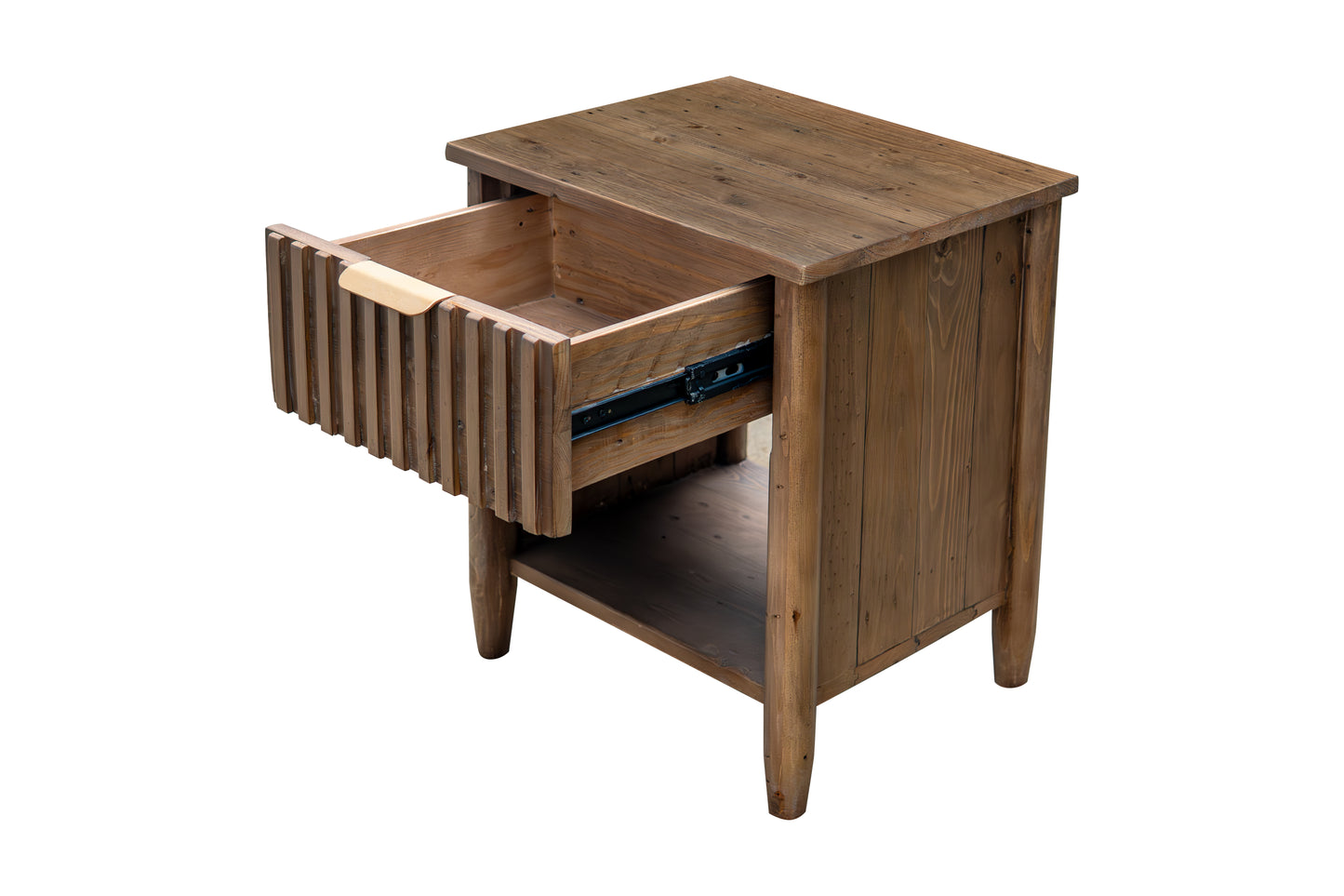 Kairo 1 Drawer Bedside Table  - Cashew Oak