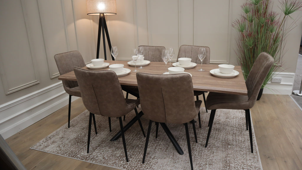 Bronx 1.8m Dining Set - Oak