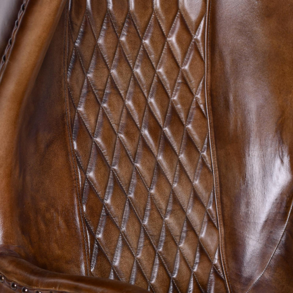 Lancaster Swivel Chair – Brown Leather