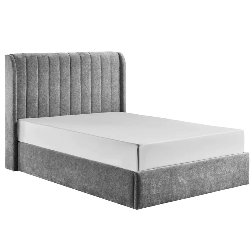 FRAN GREY OTTOMAN BED - 4FT