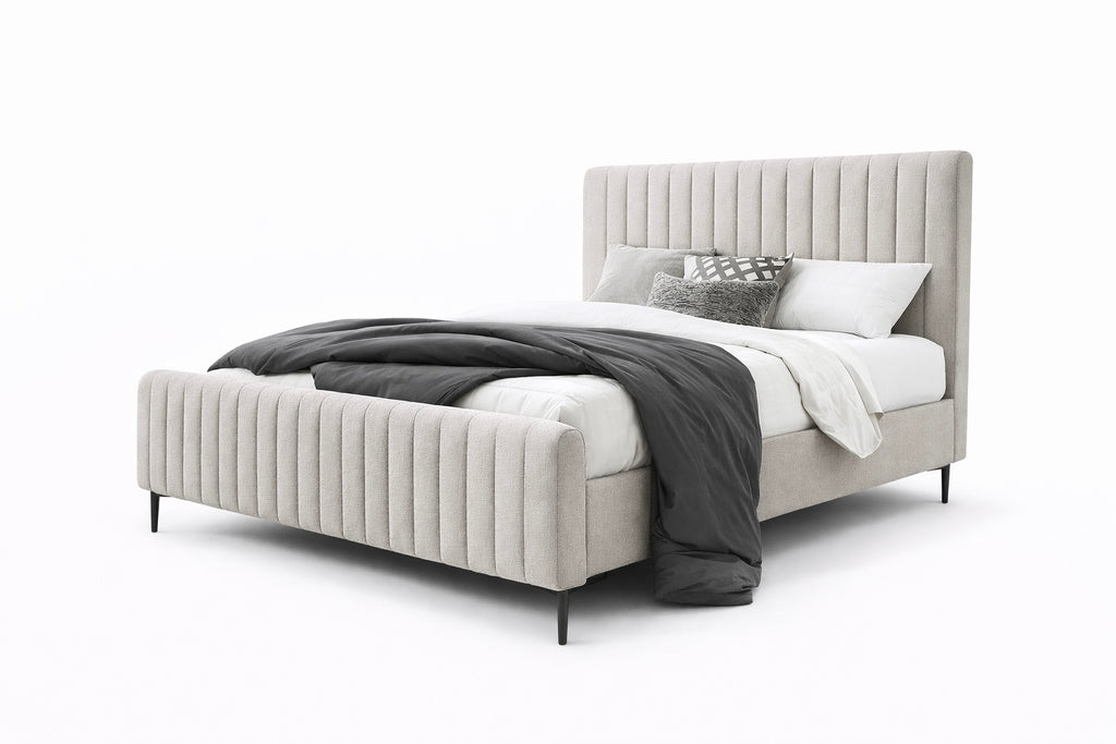 Clarissa Bed Frame King  - Beige Fabric