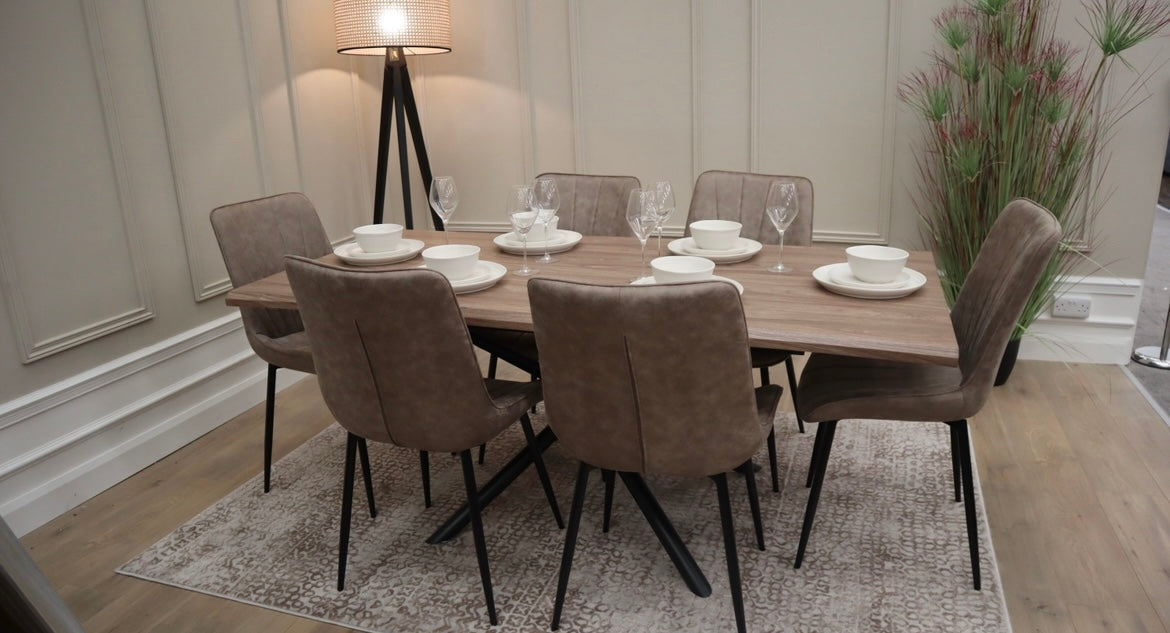 Bronx 1.8m Dining Set - Oak