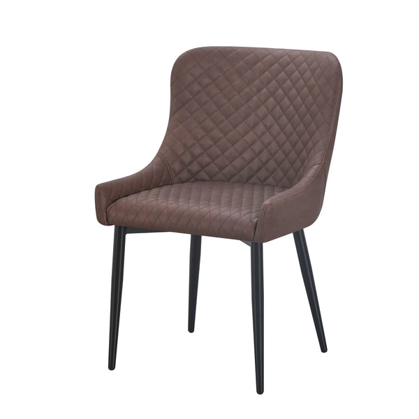 Epsom Rustic Oak 1.2m + 4 Diamond Brown PU Chairs
