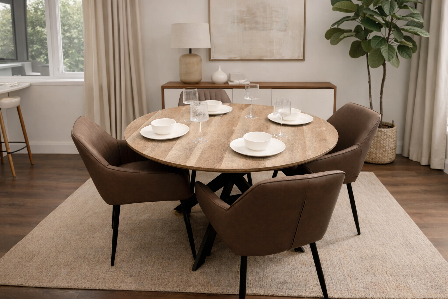 Epsom Rustic Oak 1.2m + 4 EZ Brown PU